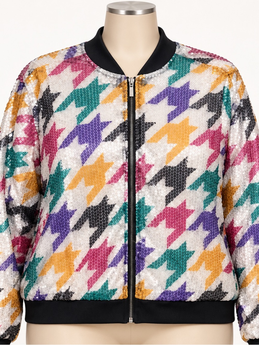 Ashley Stewart Sequin Bomber Jacket, 14/16
